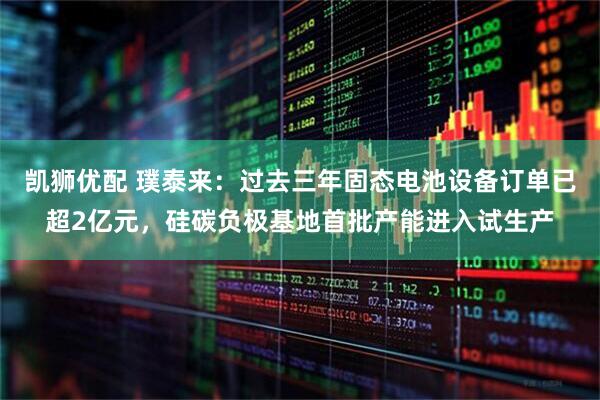 凯狮优配 璞泰来：过去三年固态电池设备订单已超2亿元，硅碳负极基地首批产能进入试生产
