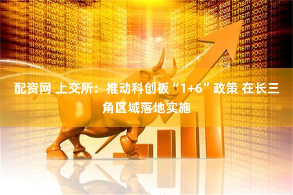 配资网 上交所：推动科创板“1+6”政策 在长三角区域落地实施